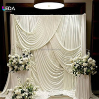 Tissu de rideau extensible en polyester pour toile de fond de mariage, draperie et cantonnière pour décoration de mariage, arche, cérémonie et fête