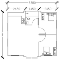 Conteneur extensible modulaire préfabriqué de 20 et 40 pieds Maison en conteneur mobile avec 2 chambres et 1 salle de bain Utilisation de vacances