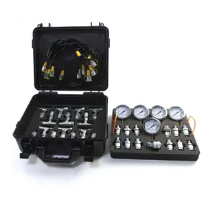 Diagnostic Tool 5 Gauges 5 Test Hoses 13 Couplings and 14 Tee Connectors Double Layer Excavator Hydraulic Pressure Test Tool