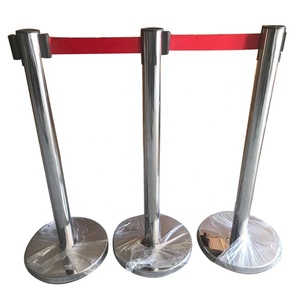 Wholesale Metal/Steel <strong>Bank</strong> <strong>Queue</strong> Line Control Barrier Stanchion Post <strong>Retractable</strong> <strong>Belt</strong> Included - Product Image 2