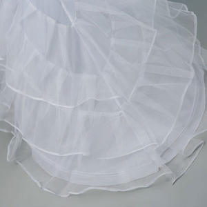<span class=keywords><strong>Jupon</strong></span> de mariée en crinoline à 2 cerceaux avec traîne chapelle, accessoires blancs - Product Image 2