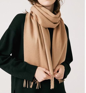 カスタムロゴ冬レディースカシミヤスカーフ無地デザイナー高級ロングタッセルパシュミナウールストールスカーフ女性用 - Product Image 2