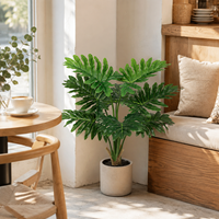 Arbre artificiel Philodendron de 90 cm en PE, aspect naturel, durable, écologique, résistant aux UV, ignifuge, moderne, pour intérieur