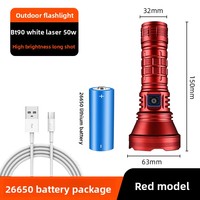 Lampe torche tactique laser blanche BT90, haute puissance, ultra-lumineuse, 3000LM, longue portée, mise au point fixe, rechargeable par Type-C, IP20, 98K