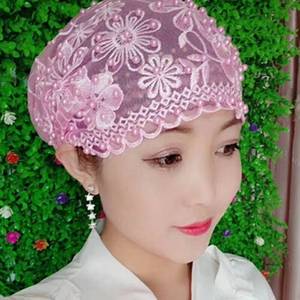 Nouveau foulard ethnique pour femmes musulmanes, perles et plumes africaines, chapeau indien avec motif floral latéral - Product Image 5