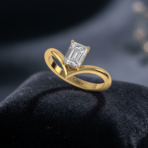 Anillo de Diamante Cultivado en Laboratorio con Corte Esmeralda, Plata de Ley 925, Oro de 9K, 14K, 18K, Anillo de Compromiso para Mujer y Joyería Fina Elegante - Product Image 1