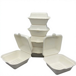 กล่องชานอ้อยแบบใช้ซ้ำได้ เป็นมิตรกับสิ่งแวดล้อม พร้อมฝาปิด สำหรับงานเลี้ยงสมัยใหม่และบริการอาหารแบบนำกลับบ้าน - Product Image 1