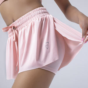 Neue Damen Yoga-Bekleidung Lauf-Fitness-Tennis-Rock Sport <span class=keywords><strong>2</strong></span>-in-1 Shorts-Rock-Hose - Product Image 5