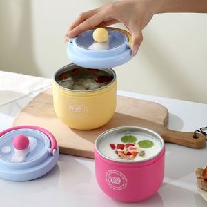 Tasse à lait isotherme portable grande capacité en acier inoxydable 304 avec couvercle et cuillère, idéale pour les étudiants, les employés de bureau, le petit-déjeuner et les flocons d'avoine - Product Image 3