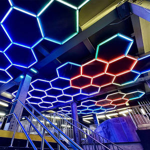 Nouveau <span class=keywords><strong>Style</strong></span> hexagone éclairage atmosphère rgb grille hexagonale lumières en nid d'abeille pour gymnase stade café hexagone rgb lumières - Product Image 2