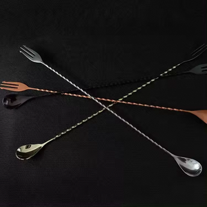 스테인레스 스틸 클래식 바텐더 바 칵테일 트위스트 믹싱 Stirrin 스푼 포크 트위스트 믹싱 스푼 - Product Image 6
