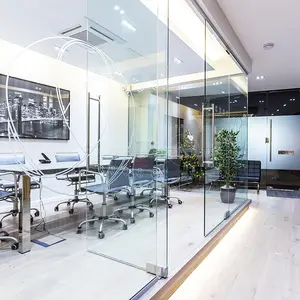 Aluminium U Kanaal En 8Mm 10Mm 12Mm Gehard Glas Voor Kantoor Divider Partitie Muur Prijs Per Vierkante voet