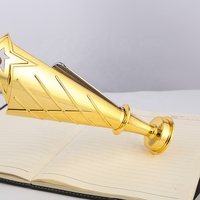Vente directe d'usine : Superbe trophée en métal doré personnalisé avec impression UV gravée pour les récompenses de compétition, les cadeaux et la base en cristal