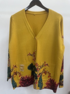 New Arrival <strong>Women</strong> Casual <strong>Cardigan</strong> Loose Outer Floral Print V-neck Full Sleeve Breathable Knit <strong>Cardigan</strong> Added <strong>Pockets</strong> Buttons - Product Image 4
