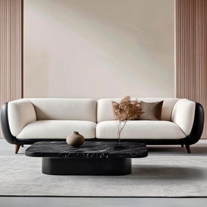 Prezzo a buon mercato moderno 3 posti Soft Bay divano soggiorno divano divano letto bouclé tessuto <span class=keywords><strong>bianco</strong></span> divano mobili - Product Image 5