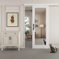 Porte coulissante miroir Wekis en verre pré-assemblée avec kit de quincaillerie complet, plusieurs options de taille pour placard et armoire (vente en gros)
