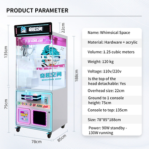 Máquina expendedora comercial de grúa de garra de Metal que funciona con monedas, luz intermitente habilitada por WiFi, juguete de juego de muñeca de la suerte para niños de 1 año - Product Image 6