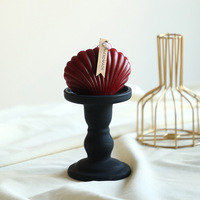 Bougie parfumée rouge bordeaux rétro française, faite à la main, en cire de soja mélangée, en forme de pilier, pour mariage, maison, Noël, Diwali, fête des pères