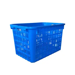 Хранилище для фруктов, Штабелируемая корзина для транспортировки овощей и яиц, ящик для супермаркета, жесткая пластиковая космическая синяя темная сетка