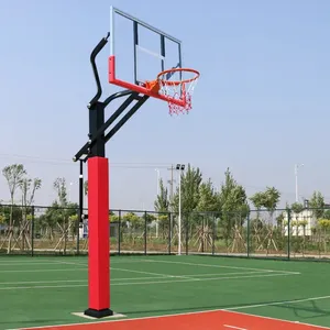 Support de basket-ball extérieur nouvellement conçu fabriqué en Chine avec une hauteur réglable et un équipement de cour de panneau arrière