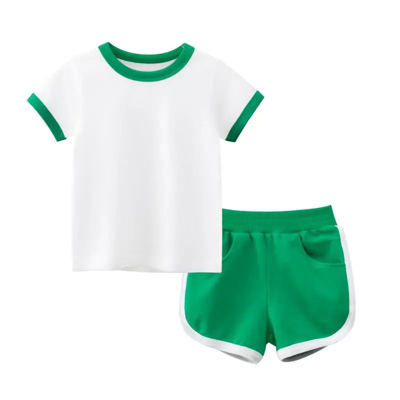 wholesale cotton kids Essential Tracksuit Children's Clothing sets t shirt and short 2 pcs sportswear outfits unisex suit