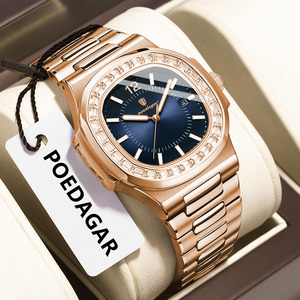 <span class=keywords><strong>Orologio</strong></span> da Uomo al Quarzo in Acciaio Inossidabile <span class=keywords><strong>Oro</strong></span> <span class=keywords><strong>Rosa</strong></span>, Impermeabile e Luminoso, Vendita all'Ingrosso dalla Fabbrica Poedagar - Product Image 1