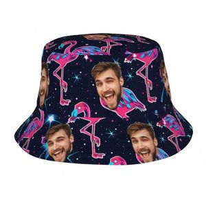 Customizable Cartoon Pattern Bucket Hat Hand Drawn Personalized Photo Design for Men Women One Piece Summer Beach Holiday <b>Gift</b> - Product Image 2
