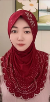 Turban élégant pour femmes musulmanes avec strass, hijab extensible en velours de cristal de haute qualité, doux et confortable pour le quotidien