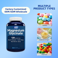 Compléments alimentaires 3-en-1 au glycinate de magnésium OEM/ODM, capsules et comprimés de glycinate de magnésium 400 mg 500 mg