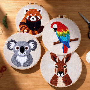 <span class=keywords><strong>Kit</strong></span> de Manualidades Creativas con Aguja Mágica para Animales, <span class=keywords><strong>Kit</strong></span> de <span class=keywords><strong>Bordado</strong></span> con Aguja Mágica para Principiantes con Aro de <span class=keywords><strong>Bordado</strong></span> - Product Image 4