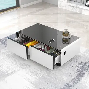 Primst – Table basse moderne de luxe, avec double tiroir de refroidissement, meuble TV, Bar, Table de salon