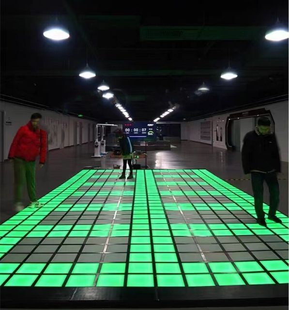 Factory Price 30cm Active Gaming Hopscotch Interactive Checked Floor Tiles Activate Light Game for Kid Games