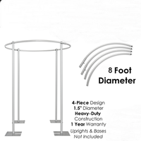 Structure de scène circulaire en aluminium de 12 pieds, prête à l'emploi, réglable, pour mariage, avec rideau de fond de scène en tube et draperie