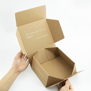 Top bán nhỏ có thể gập lại hộp <span class=keywords><strong>carton</strong></span> màu nâu với bảng sóng phân hủy sinh học kích thước tùy chỉnh cho quà tặng & thủ công - Product Image 1