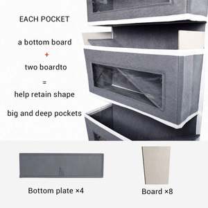 Organisateur mural suspendu pour enfants, boîte à pochettes transparente à 4 fenêtres, à fixer sur la porte - Product Image 4