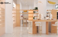 Ensemble de présentoirs cosmétiques personnalisés Retron, étagère murale moderne pour parfumerie, comptoir de présentation de beauté avec éclairage LED