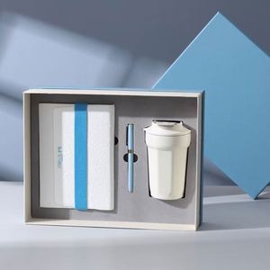 Taza de Café Personalizada de 480 ml con Cuaderno de Tapa Blanda y Cordón Elástico, Juego de Regalo con Bolígrafo para Motivar a los Empleados de la Oficina - Product Image 1