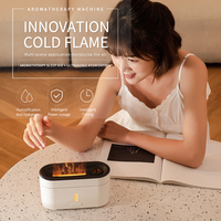Humidificateur d'air 3D en forme de méduse, bleu, flamme d'huile essentielle, lumière LED, parfum d'aromathérapie, USB 300mL, diffuseur d'arôme de table