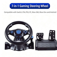 Volant de jeu de course filaire avec coque en plastique pour PS2/PC