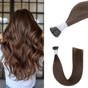 Extensiones de Cabello con Queratina Brasileña Pre-Adheridas FH I Tip # Extensiones de Cabello Ruso con Punta I, 60 Cabellos Alineados, Doble Trama - Product Image 1