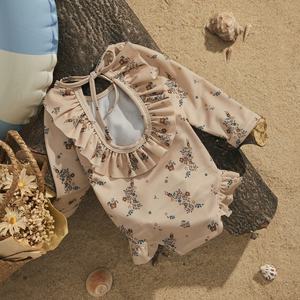 Traje de Baño con Estampado Floral Personalizado, Manga Larga, para Niñas de 1 a 4 Años, Traje de Baño Dulce de Verano para Bebés y Niñas - Product Image 5