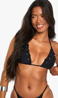 Ensembles de bikinis personnalisés en dentelle à lacets, avec cache-maillot respirant et à séchage rapide en Repreve, maillots de bain unis pour la plage, vente en gros directe usine