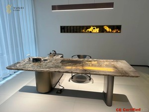 YUSHI Piano <span class=keywords><strong>per</strong></span> Tavolo da Pranzo in Quarzite Patagonia di Lusso Moderno con Caratteristica Impermeabile <span class=keywords><strong>per</strong></span> Hotel, <span class=keywords><strong>Spazi</strong></span> <span class=keywords><strong>Commerciali</strong></span> e Arredamento Sala da Pranzo - Product Image 2