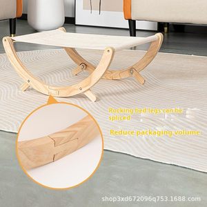 Cross-border solid wood <b>cat</b> bed, home furnishing, pet <b>cat</b> rocking bed, foldable <b>cat</b> bed hammock, suitable for all seasons, - Product Image 2