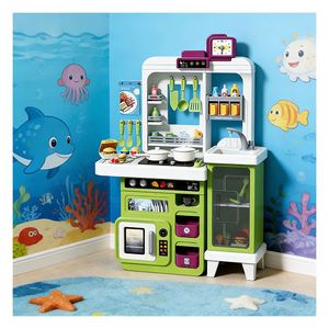 Collection de jouets de cuisine pour enfants : cuisinière, évier, tiroir de rangement, étagère – Apprentissage et développement pour le bonheur à la maison - Product Image 3