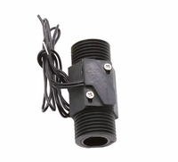 Uxcell G1/2 Capteur de débit d'eau à effet Hall, compteur de débit 1 - 25 litres/minute, noir