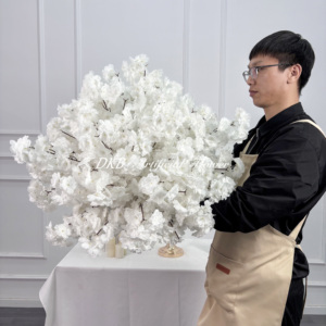 Bola de Flores Artificiales de 60 cm, Precio de Fábrica al por Mayor, Decoración de Bola de Flores de Cerezo de Seda Blanca, Centro de Mesa Floral - Product Image 2