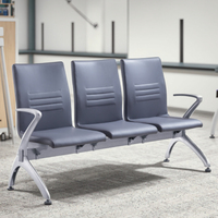 Chaise moderne en acier avec coussin en mousse durable, pieds antidérapants amovibles, design écologique pour les espaces publics