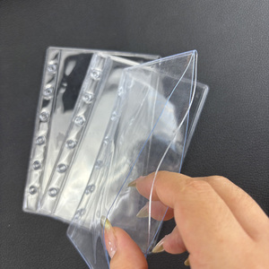 כיסים כפולים חדשים שקופים pvc שקופים 6 חורים zipperless פתיחת תיק מזומנים a7 מעטפות עמיד למים שקיות מסמכים - Product Image 4