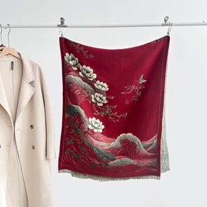 Nuevo Otoño Invierno Retro estilo chino Jacquard Faux Cachemira cuello calentador mujer estilo antiguo Guochao cálido chal grande bufanda - Product Image 1